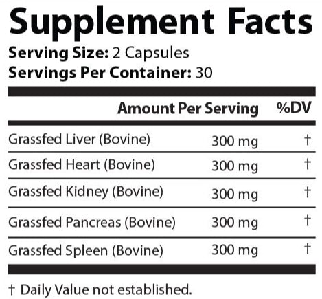 Grass Fed Beef Organ Complex