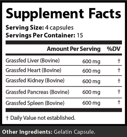 Grass Fed Desiccated Beef Liver Capsules – Pasture Raised